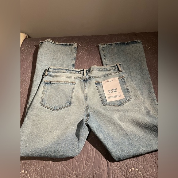 Frame Denim Pants - New Frame Le High Flare 32 Crystal Beach Tear Wash